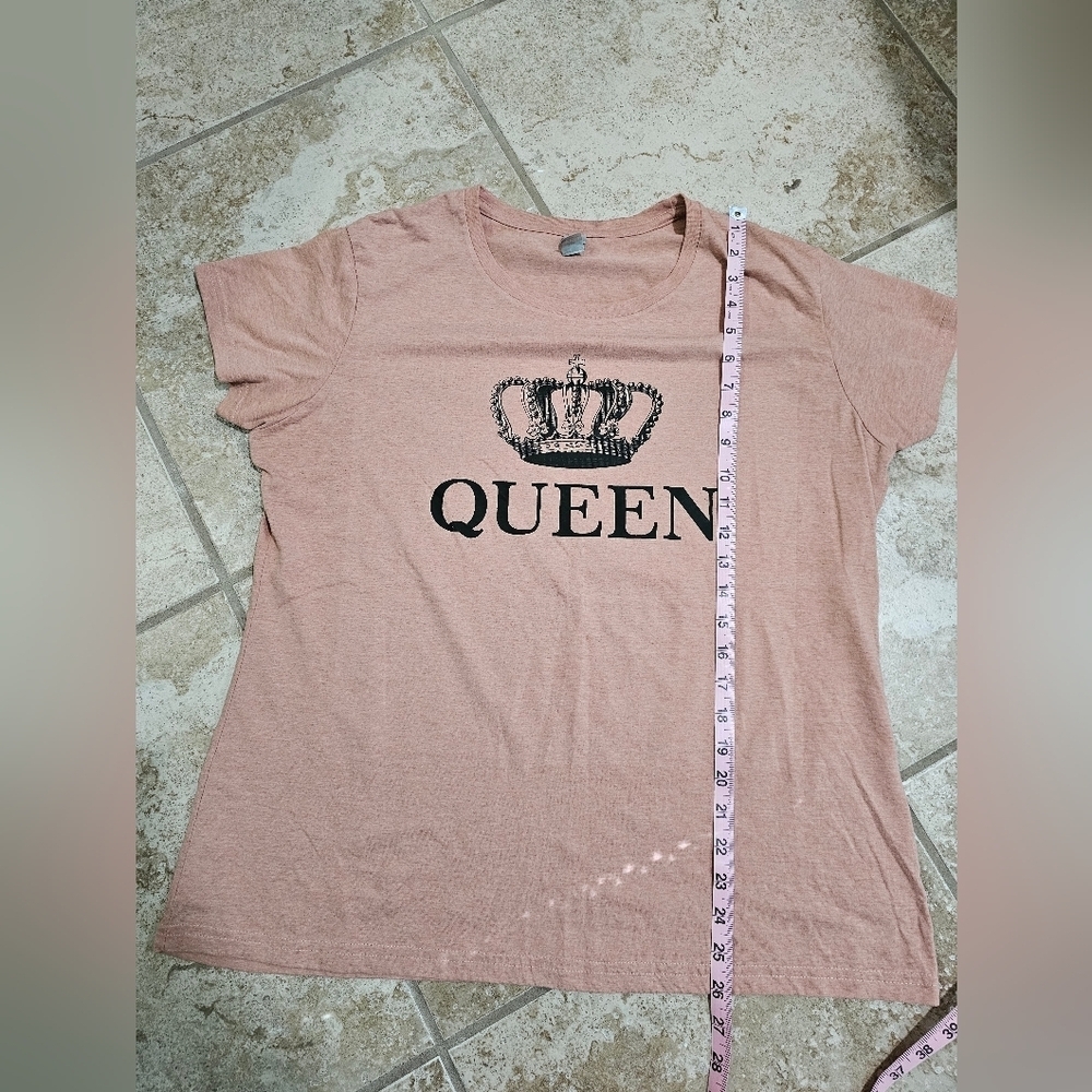 Instant Message Womens XL Queen Crown Graphic Tee Pink Streetwear Y2K Shirt - Picture 7 of 7